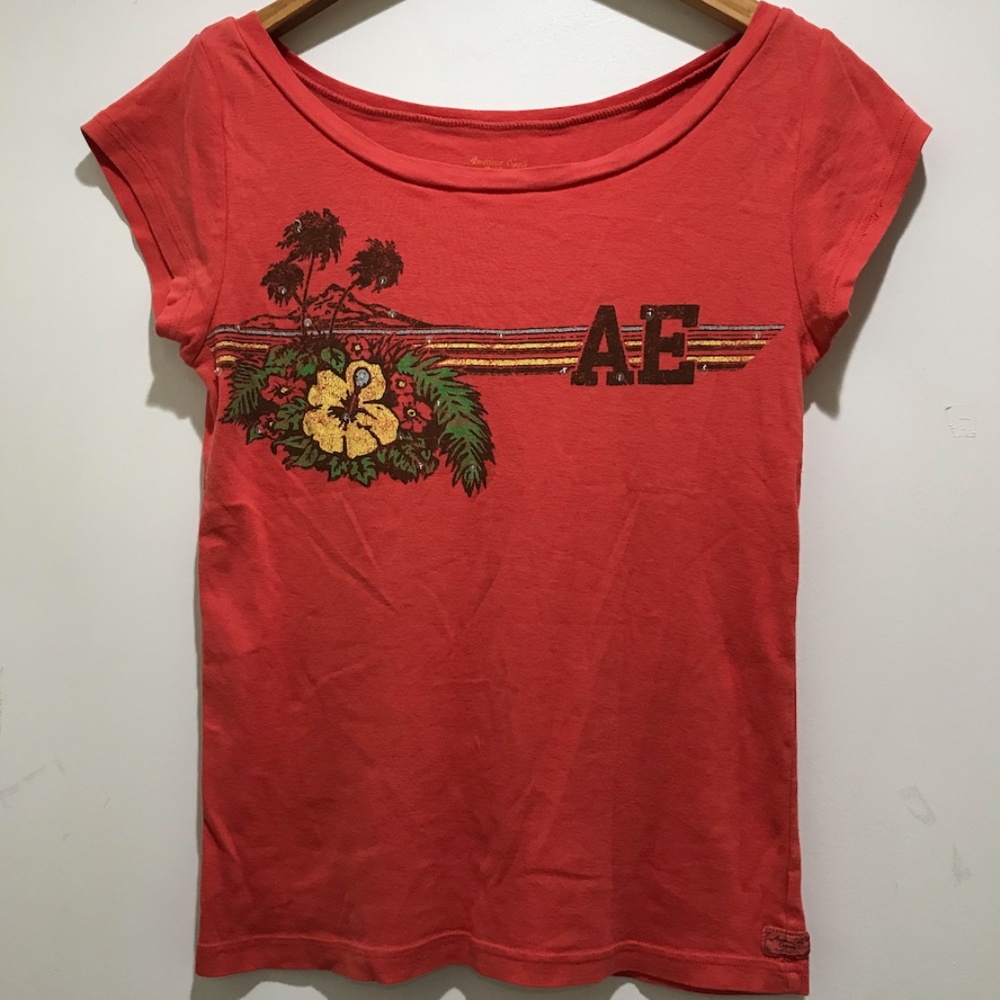 Vintage AEO Tropical Island Sequin T-Shirt